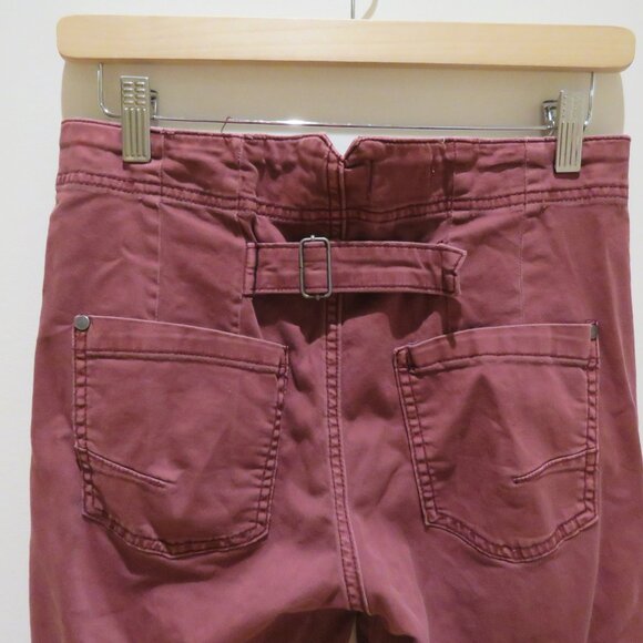 ANTHROPOLOGIE PILCRO The Kit High-Rise Wide-Leg Utility Trouser Pants in Maroon - Picture 11 of 14
